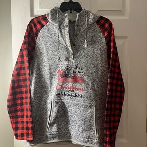 Buffalo plaid Christmas hoodie